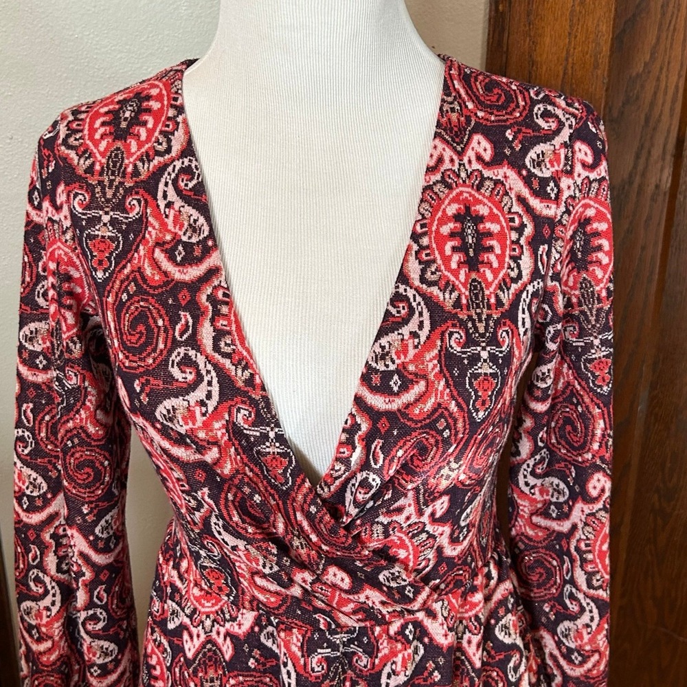 MAEVE by ANTHROPOLOGIE Paisley Dress Pink/Purple size Small - Picture 2 of 9